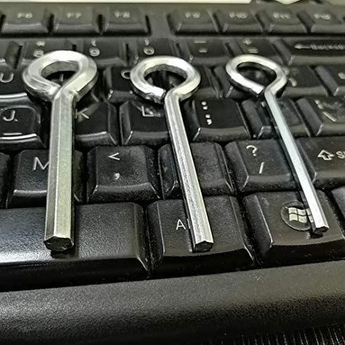 QOFOWIN 5/32” Standard Hex Dogging Key with Full Loop, Allen Wrench Door Key for Push Bar Panic Exit Devices, Solid Metal - 10 Packs.(5/32, silver)