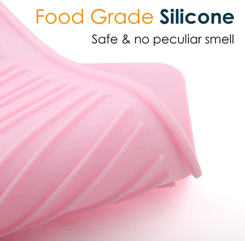 Nuovoware Silicone Dish Drying Mat, 16" x 14" Large Mat, Pink Kitchen Accessories, Easy Clean Dishwasher Safe Heat-Resistant Countertop Protection Trivet Multifunctional Kitchen Heat Proof Mat - Pink