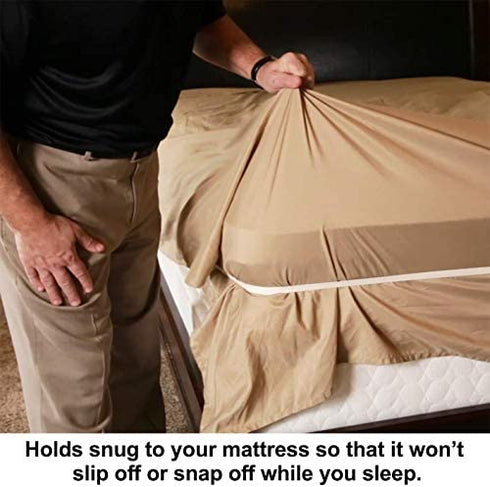 RUBBER HUGGER Bed Sheets Holder Band, King Size Mattress, Sheet Holder for Corners, Elastic Bedding Holder Band to Hold Sheets on The Bed, 1 Strap for Adjustable Mattresses Included, Large Size