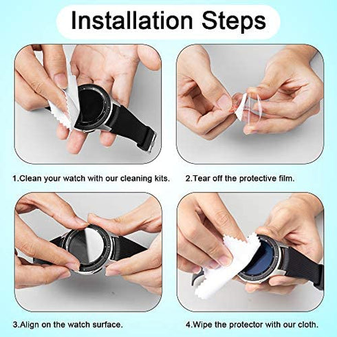 (4 Pack) Orzero Compatible for Samsung Galaxy Watch 4 Classic 42mm, Watch 3 (41mm), Watch (42mm) Tempered Glass Screen Protector, 2.5D Arc Edges 9 Hardness HD Bubble-Free (Lifetime Replacement)