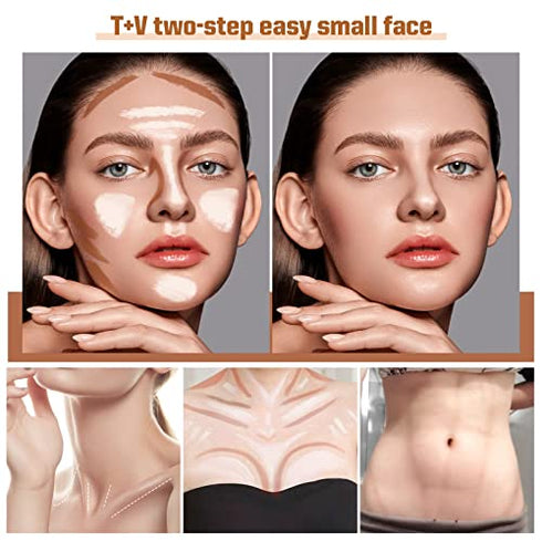 ONLYOILY 2 Pcs Contour & Highlighter Stick, Concealer & Bronzer Stick With Brush, Longwear Foundation Stick, Smooth, Blends Easily Face Makeup