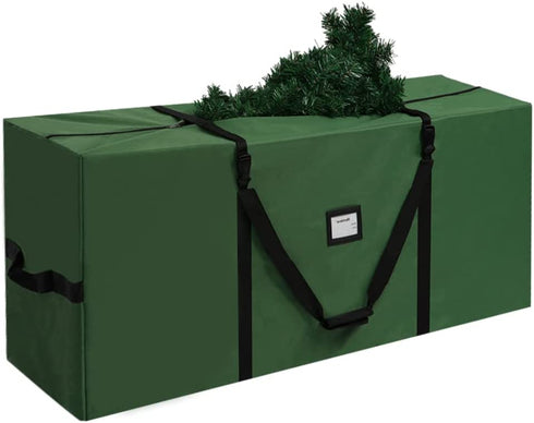 AerWo Christmas Tree Storage Bag, Extra Large Christmas Storage Containers Fits Up to 9ft Artificial Tree, Heavy-Duty Waterproof 600D Oxford Xmas Holiday Tree Bag with Card Slot(65? X 31? X 15?, Green)