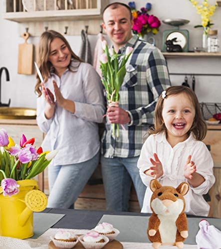 Tockrop Talking Hamster Mouse Plush Interactive Toy Repeat What You Say Mimicry Pet Talking Record for Early Learning