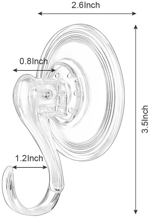 Starkitchen 4 Packs Reusable Heavy Duty Vacuum Suction Cup Hooks for Shower Bathroom Kitchen Glass Door Window Christmas Wreath