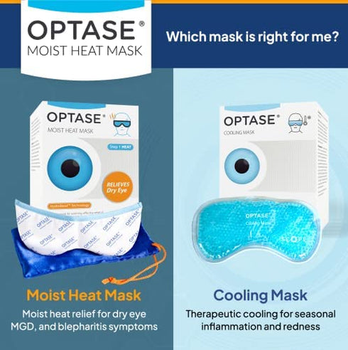 OPTASE Moist Heat Eye Mask for Dry Eyes - Dry Eye Mask with HydroBead Technology - Washable, Microwaveable Eye Compress for Dry Eyes - Dry Eye Therapy Mask Holds Heat for 10 Minutes - Step 1 Heat