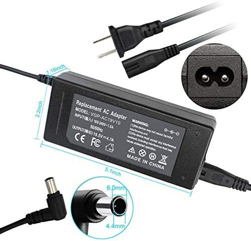 19.5V AC Adapter Power Cord for Sony LCD TV Bravia KDL-48R510C KDL-40R510C KDL-48W650D KDL40W600B KDL32W600D KDL-40W650D KDL-48W600B,KDL-40W KDL-40R KDL-42W KDL-48W KDL-48R KDL-55W KDL-32W KDL32R