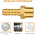SUNGATOR Brass Hose Fitting, Adapter, 3/8" Barb x 3/8" NPT Male Pipe (2-Pack)