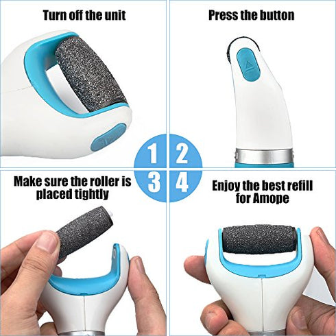 Premium 5 Extra Coarse & 5 Regular Coarse Replacement Refill Roller for Amope Pedi Refills Electronic Perfect Foot File
