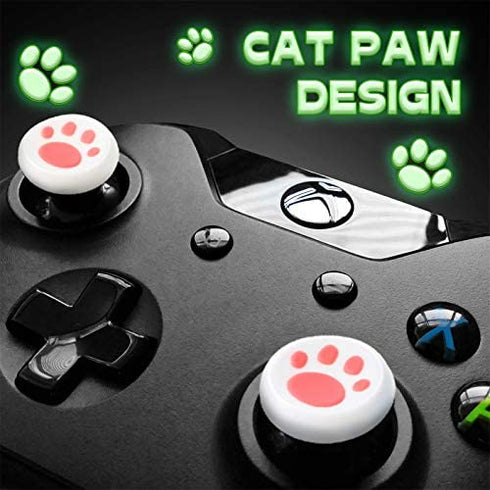 28 Pieces Cat Thumb Grips Caps Replacement Cat Claw Joystick Cap Silicone Cat Analog Stick Cover Compatible with PS5 PS4 PS3 PS2 Xbox 360 Xbox One Controllers