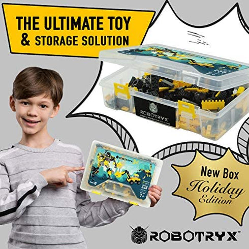 JITTERYGIT Robot Building Toy Gift for Boys, Perfect STEM Gift for Builders Ages 6, 7, 8, 9, and 10 Year Olds, Yellow Zakarpian (238 Pcs) Robotryx