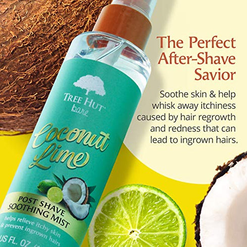 Tree Hut Bare Coconut Lime Post Shave Mist, 4.8 fl oz, After Shave Spray, Soothe & Smooth Against Razor Bumps & Ingrown Hairs, For All Skin Types