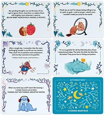 Knock Knock Affirmators! Mantras Evening - Night Affirmation Cards Deck, Positive Affirmations & Meditation Cards (30 Cards Deck)