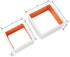 Homewell Set of 2 Cube Floating Shelves, Wood Wall Shelves for Home Decoration, Storage Display Rack, White+Orange.
