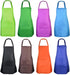 Fengek 8 Pcs Bib Apron for Unisex Colorful Kitchen Apron Bulk with 2 Roomy Pockets for Kitchen BBQ Painting Baking