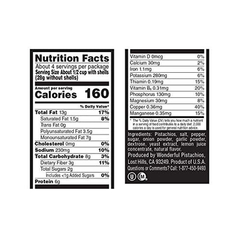 Wonderful Pistachios, Salt and Pepper Flavored Nuts, 7 Ounce Resealable Pouch
