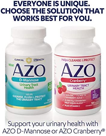 AZO D-Mannose Urinary Tract Health, Cleanse, Flush & Protect The Urinary Tract*, #1 Pharmacist Recommended Brand, Clinical Strength D-Mannose, Non-GMO, 120 Count