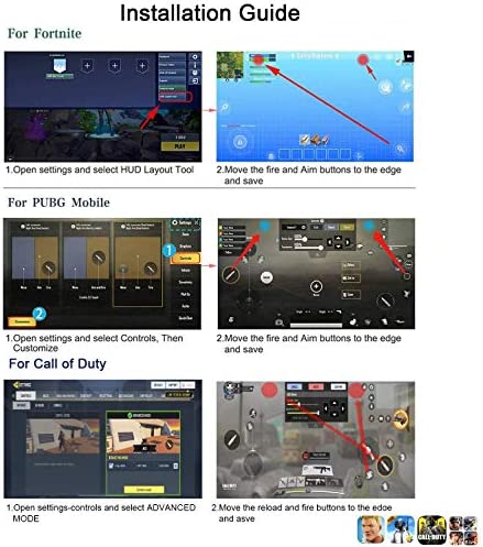 GOFOYO K21 Mobile Game Controller for PUBG/Call of Duty/Fortnite,aim Trigger Fire Buttons L1R1 Shooter Sensitive Joystick,Gamepad for 4.7-6.5 inch iPhone & Android Phone
