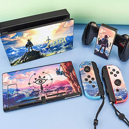 DLseego Switch Skin Sticker Pretty Pattern Full Wrap Skin Protective Film Sticker Compatible with Nintendo Switch- Zelda Breath of The Wild