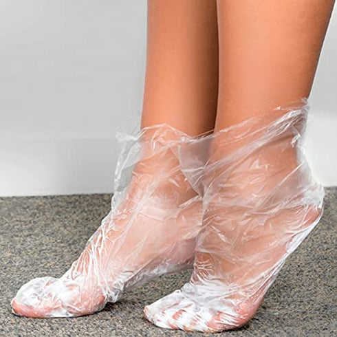 Feet Covers Disposable Moisturizer Socks - 200 Pcs Foot Moisturizing Socks Plastic Socks Pedicure Foot Spa Socks for Women - Feet Wax Paraffin Medicated Socks Wax Feet Care Paraffin Bath Foot Socks