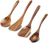 5 Pcs Luxury Wooden Kitchen Utensils Spoons Non Stick Spatula Cooking Utensils Set-Best Wood Spatula Paddle, Slotted Spatula, Angled Turner Spatula, Serving Cooking Spoon & Mixing Spoon Utensil