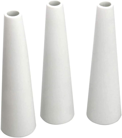 HOMOKUS White Ceramic Bud Vases Set of 3, Conic Small Bud Decorative Floral Vase Home Decor Centerpieces, Connected Tubes White Vase Set