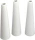 HOMOKUS White Ceramic Bud Vases Set of 3, Conic Small Bud Decorative Floral Vase Home Decor Centerpieces, Connected Tubes White Vase Set