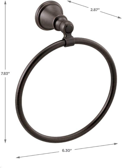 Delta Faucet 73246-RB Woodhurst Towel Ring, SpotShield Venetian Bronze