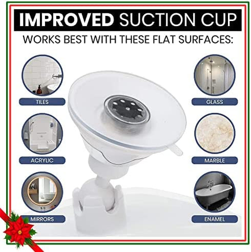 3X Magnifying Shower Mirror For Fogless Shaving with Suction Cup, Shatterproof Surface and 360° Swivel, 6.3 x 6.3\