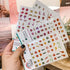 Konsait 318pcs 159Pairs Stick on Earrings 3D Gems Glitter Crystal Sticker Earrings Sticky Self-Adhesive Earrings for Little Girls Toddlers Dress up Pretend Princess Play Jewelry Accessories for Kids
