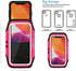 iPhone 14 Pro Max, 13 Pro Max, 14 Plus Armband with AirPods Holder, JEMACHE Gym Running Workouts Arm Band Case for iPhone 14 Plus, 14/13/12/11 Pro Max, Xs Max (Rosy)