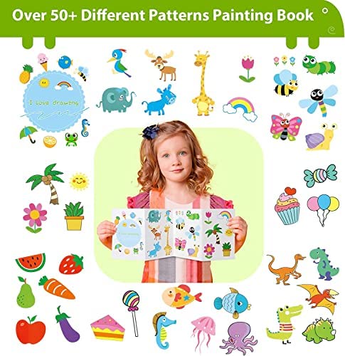 QearFun Erasable Doodle Book Set, 100+ Drawing Shapes Toddler Travel Essential Activity (Green Dinosaur)