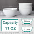 Porcelain 10oz Bowl Set, Chip Resistant and Dishwasher & Microwave Safe, Good for the Kitchen, Dessert Ice Cream Snack and Nut (6 Packs)