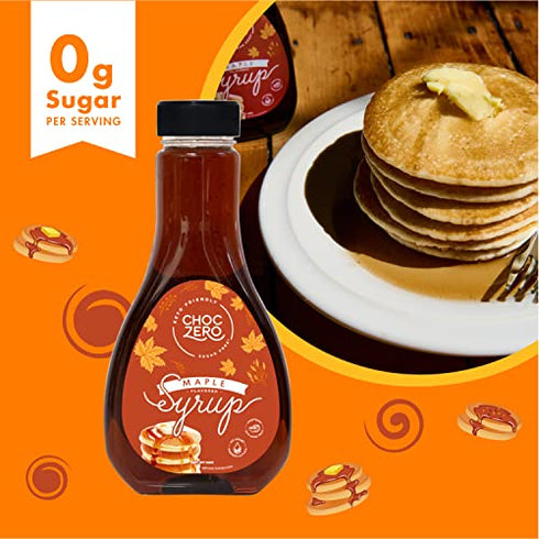 ChocZero's Maple Syrup. Sugar free, Low Carb, Sugar Alcohol free, Gluten Free, No preservatives, Non-GMO. Dessert and Breakfast Topping Syrup. 1 Bottle(12oz)
