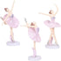 LIOOBO Pack of 3 Ballerina Statue Desktop Ornament Plastic Dancing Girl Crafts Figurines Pink