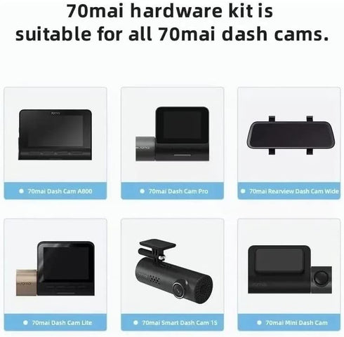70mai Hardwire Kit, 10ft Micro USB for 70mai Car Dash Cams, 12V-30V to 5V/2.4A, Low Voltage Protection, 24 Hour Parking Surveillance Power Supply for 70mai Car Dash Cameras