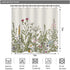 Riyidecor Fabric Wildflower Botanical Shower Curtain for Bathroom Decor 72Wx72H Inch Floral Flower Plant Herbs Green Leaves Decorative Bath Set Bathroom Accessories Polyester Waterproof 12 Pack Hooks