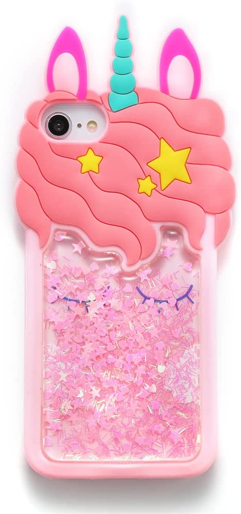 Quicksand Unicorn Case for iPod Touch 7/Touch 5 6,3D Cute Case for Women Girls Teens Kids,Kawaii Lovely Bling Flow Liquid Quicksand Unicorn Gift Soft Silicone Case for iPod Touch 7/Touch 6/Touch 5