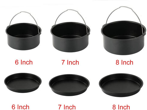 2pcs/set Universal Air Fryer Accessory set Steel Pizza Pan Baking Cake Barrel For Gourmia