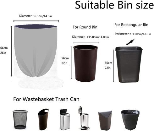 Black Trash Bag,Gereen 8 Gallon Tall Kitchen Trash bag Garbage Bag Trash Can Liner (8 Gallon(100 Count), Black)