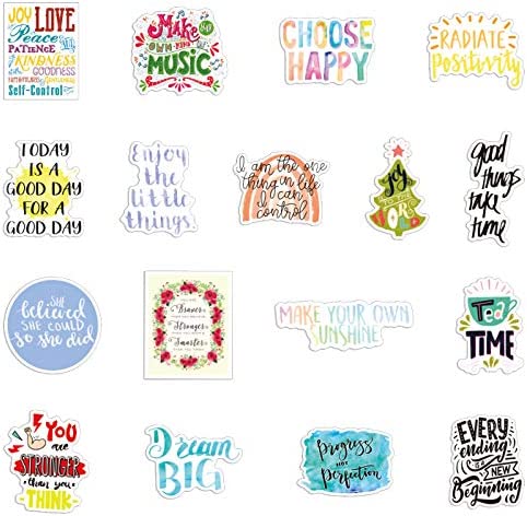 100pcs Motivational Stickers Pack, Positive Encouragement Stickers, Affirmation Waterproof Vinyl Stickers Decals for Students Teachers Employees, Water Bottle Stickers, Laptop Stickers