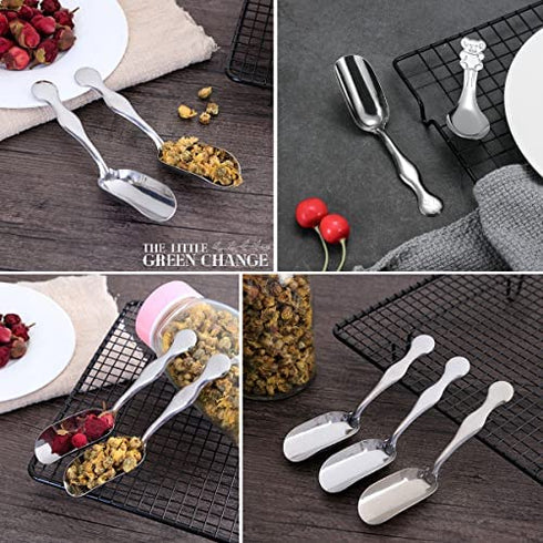 Mini Scoops for Dry Goods - 20Pcs Stainless Steel Canister Kitchen Scoop for Tea, Coffee, Ice Scooper for Ice Maker - Stainless Steel Scoops for Flour and Sugar Scoop for Canister Metal Scooper