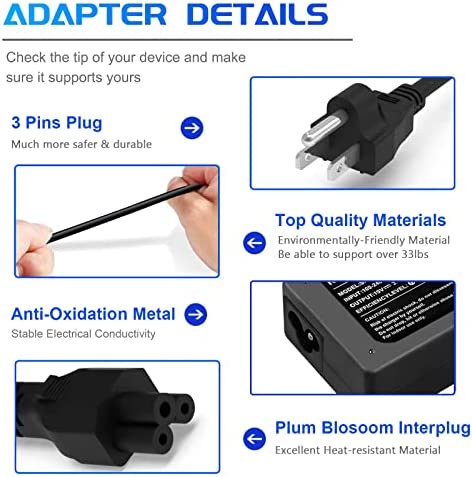 65W Laptop AC Adapter for HP Envy X360 Charger 15-U050CA 15-U002XX Envy 15 15T Chromebook 14 11 G3 G4 G5 EE Series 11-V010WM 11-V020WM 11-V031NR HP Pavilion 11 13 15 Power Supply Cord