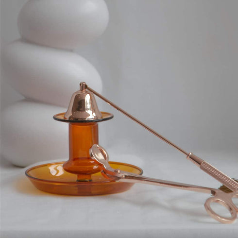 Kingrol Candle Accessory Set, Stainless Steel Candle Wick Trimmer Candle Snuffer for Candle Lover, 6 Pack, Rose Gold Finish