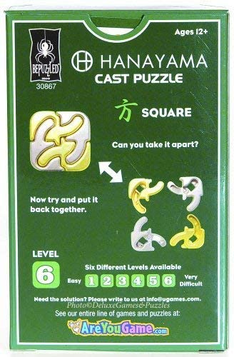 Bepuzzled Hanayama Cast Metal Brain Teaser Puzzle (Level 6) Green