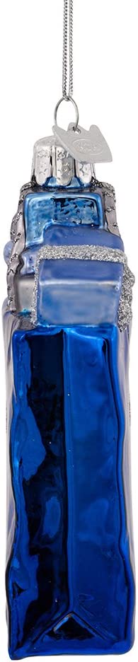 Kurt Adler 4" Noble Gems Happy Hanukkah Glass Gift Bag Ornament (NB1126)