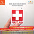 (2.50 x 2.00 inch) Waterproof UV Lamination Fade-Resistant Cross Symbol Safety Sign Vinyl Sticker for First AID Box/Kit Decal