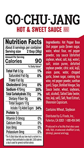 bibigo - Gochujang Sauce, Hot and Sweet Flavor, Perfectly Blended Flavors, Pantry and Party Must-Have, 11.5-oz