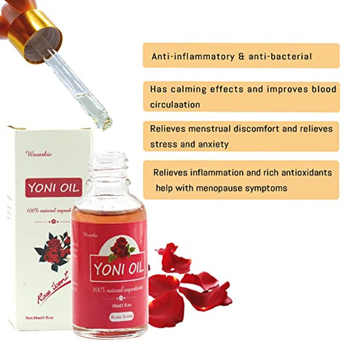 2 Packs Rose Essential Oil for Women, All Natural Feminine Oil Intimate Deodorant for Women, Ph Balanced and Eliminates Odor, 100% Natural Feminine Serum Made with Rose Essential Oils (1 fl oz/30 ml)