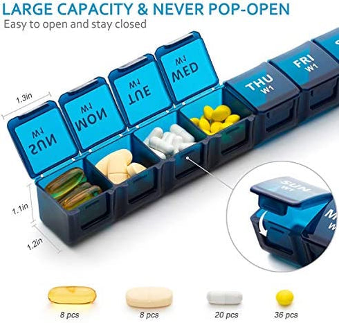 XL Monthly Pill Organizer 1 Time a Day, 28 Day Pill Box Once a Day, 4 Week Pill Case Large Compartments, Yaklim Weekly Vitamin Organizer Extra Large, Medicine Container for Daily Pill Keeper