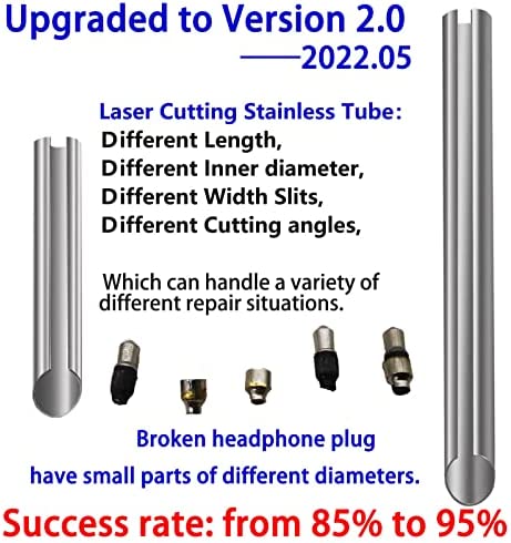 Upgrated to Version 2.0 - Headphone Jack Removal Tool - Headphone Plug Extraction Tool, Tubes of Different Thickness, Jack Remover